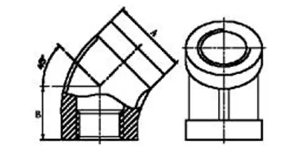 45 Degree Elbows Drawing