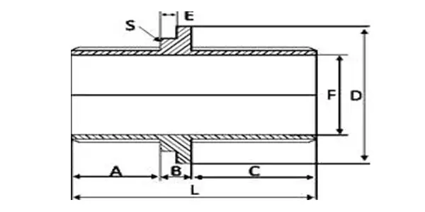 Center Hexagon Tank Connector Drawing