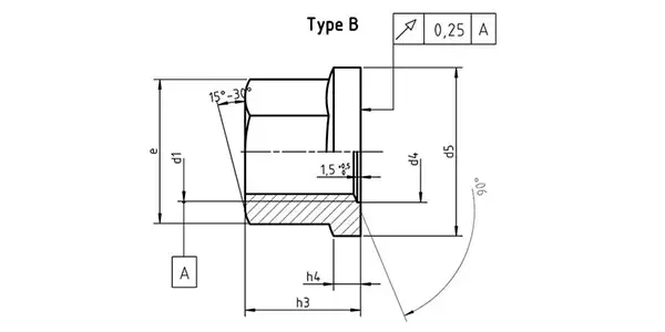 Hexagon Flat Collar Nuts Drawing