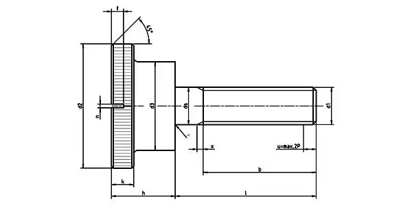 Knurled Thumb Screws Drawing