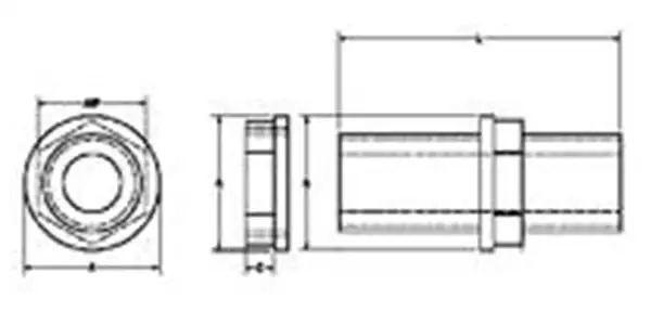 Male - Female Tank Connector Drawing