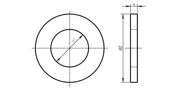 Plain Washers (DIN 126) Drawing