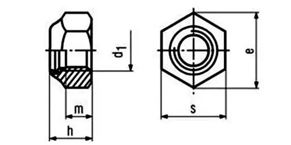 Prevailing torque nuts (Thin) Drawing