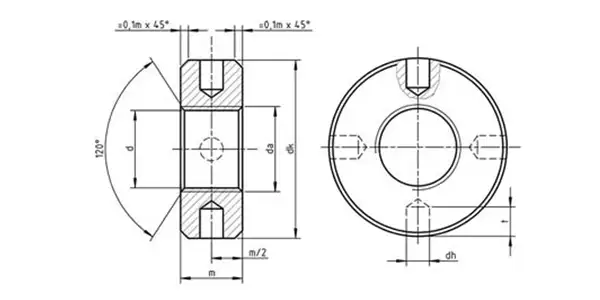 Round Nuts (With Set Pin Holes) Drawing