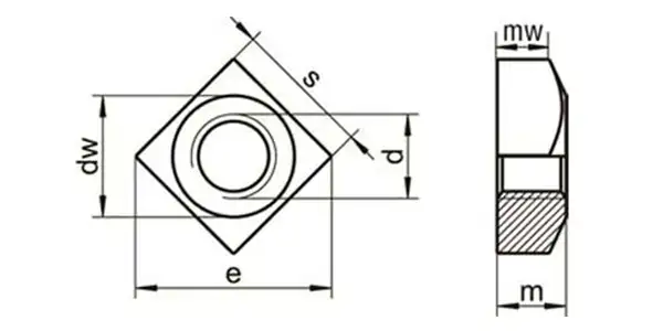 Square Nuts Drawing