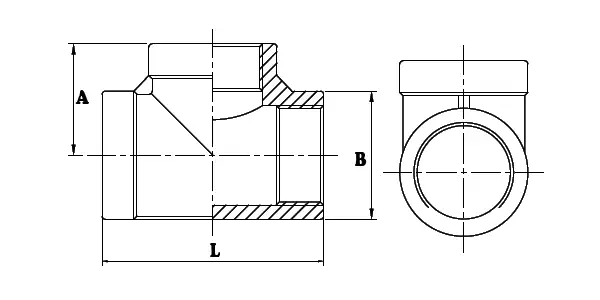 Tee Fittings Drawing