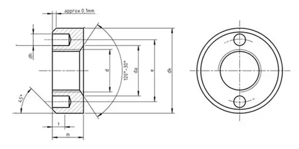 Two Hole Nuts Drawing